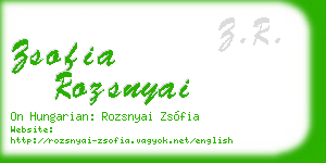 zsofia rozsnyai business card